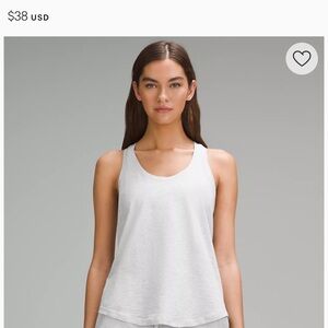 Lululemon Love Tank in Heathered Core Ultra Light Grey, Size 12
